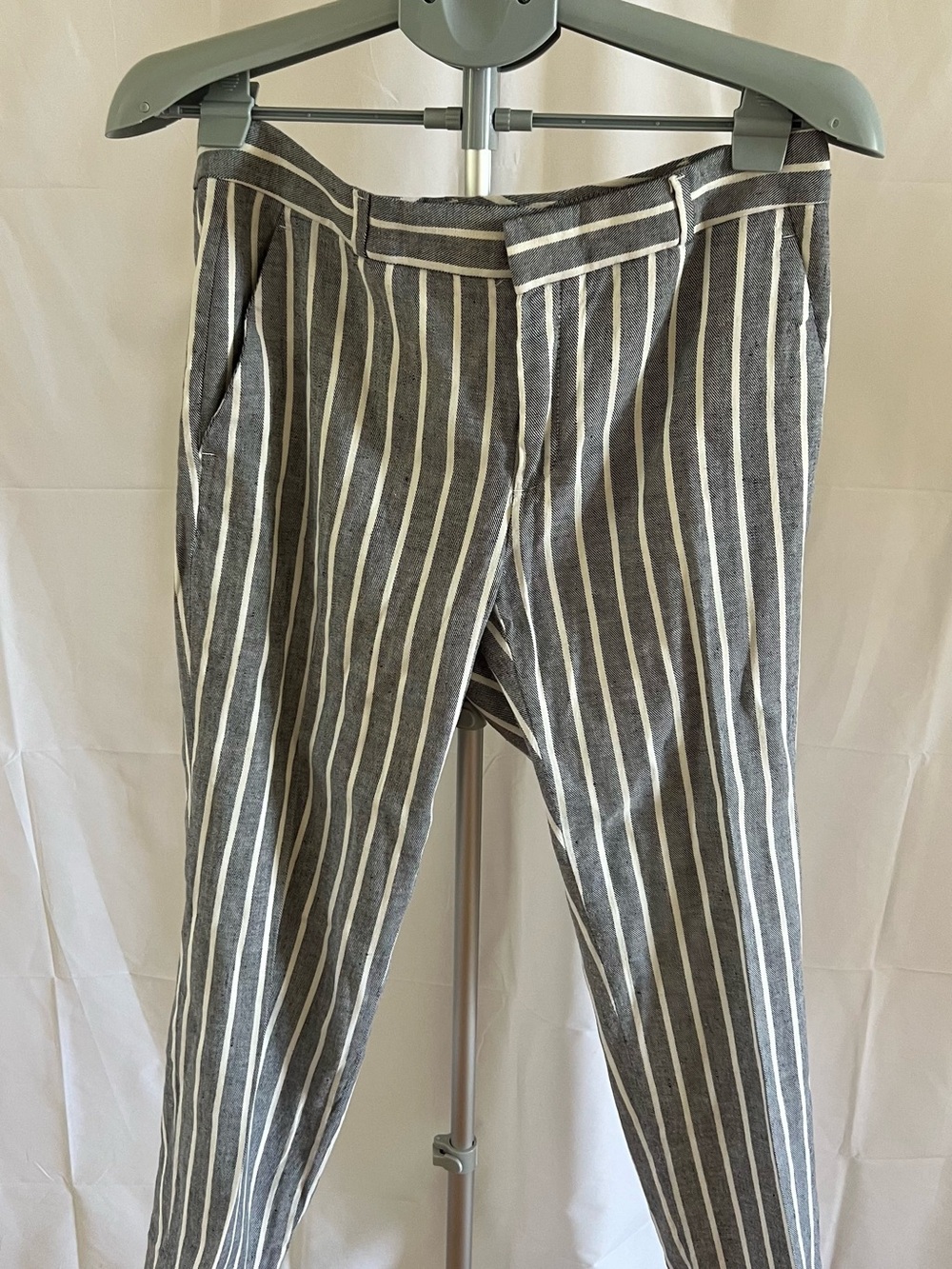 Banana Republic Gray/blue and White Vertical Stripe Chinos